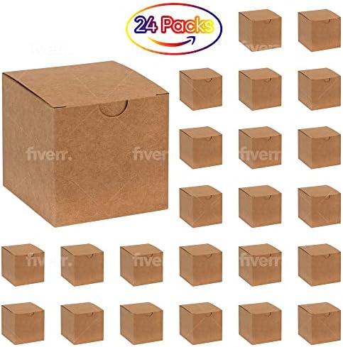קוביית המונט קראפט מתנה קופסאות עליונות | 2x2x2 קופסאות נייר קטנות | לטובת מסיבות, קאפקייקס, חתונות, יום